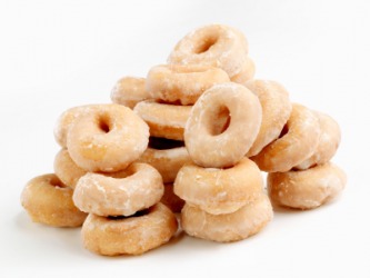 A pile of doughnuts.